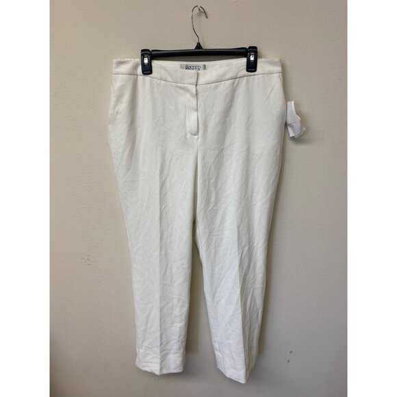 Kasper Pants - Kasper Women's White Elastic Back Pants With Side Slits Size 12 NWT